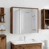 vidaXL Dulap cu oglindă pentru baie Lemn vechi 63,5 x 16 x 62,5 cm 889157