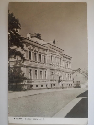 Carte Poștală 1962, REGHIN, Școala medie nr. 2 din Piața Lenin nr. 11, circulată foto