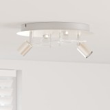 vidaXL Reflector de plafon cu 2 Capete Ajustabile Matte Nickel GU10