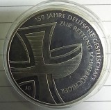 (A105) MONEDA DIN ARGINT GERMANIA - 10 EURO 2015, LIT. J, 150 ANI DE SERVICIUL GERMAN DE CAUTARE SI SALVARE MARINA, STARE PROOF