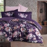 Lenjerie de pat satin clasy king size (pera)