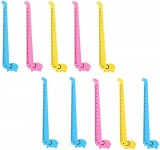 Set de 10 rigle XLKJ, model animat, plastic, multicolor, 20 x 3 cm