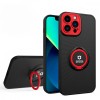 Husa de protectie eagle eye pentru apple iphone 12, rezistenta la socuri, protectie camera, cu inel de prindere magnetic rosu, flippy, negru
