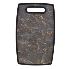 Tocător Plastic, Model Marmură, Negru, 37x23cm, Potrivit pentru Mașina de Spălat Vase