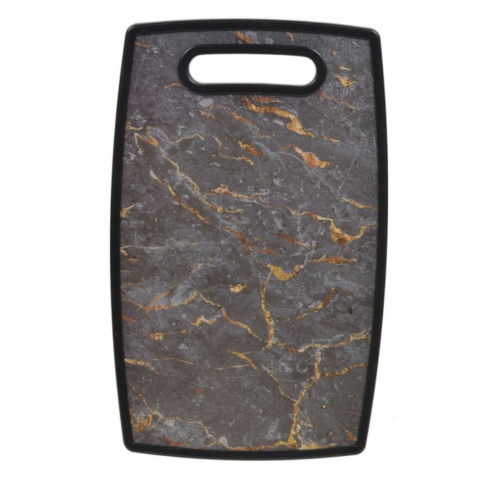 Tocător Plastic, Model Marmură, Negru, 37x23cm, Potrivit pentru Mașina de Spălat Vase