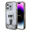 Husa pentru iPhone 15 Pro - Karl Lagerfeld Hardcase Liquid Glitter (KLHCP15LLKKNSK) - Transparent Ikonik
