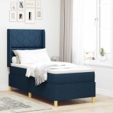 vidaXL Pat cu arcuri cu saltea albastru 80 x 200 cm țesătură