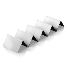 Suport inox cu 4 compartimente, pentru taco, 35x10 cm