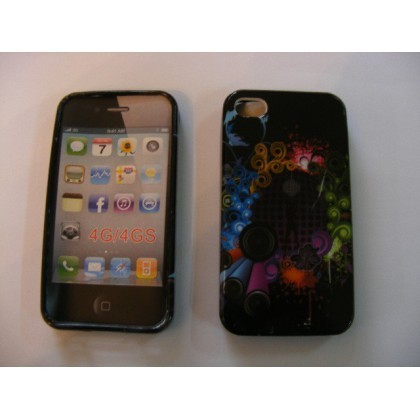 Husa Silicon iPhone 4 / 4S Negru ART 7