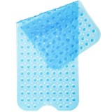 Covoras antiderapant cu ventuze pentru suprafete umede, Cauciuc, Albastru, 100 x 40 cm, MCT