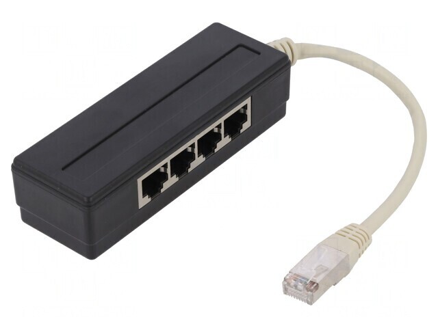 Adaptor Splitter RJ45 4 Porturi Negru