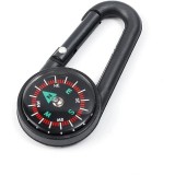 Cumpara ieftin Breloc cu busola si carabina, accesoriu orientare camping drumetii, plastic rezistent, negru, 7 cm