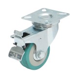 Roata pivotanta cu frana 50x16 mm, cauciuc plin, placa otel, 27 kg