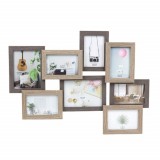 Cadru rame foto Pufo din lemn 8 locuri, 63 x 47 cm, maro