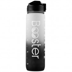 Sticla de apa Booster din Tritan, BPA Free, gradata pentru activitati sportive, capacitate 32oz / 1000ml, Gri-Negru