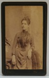FOTOGRAF J. GERSTL , BUCURESTI , TANARA CU ROCHIE NEAGRA , FOTOGRAFIE C.D.V. , SFARSIT DE SECOL XIX