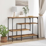vidaXL Masă consolă, lemn vechi, 100x35x75 cm, lemn prelucrat și oțel