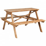 Cumpara ieftin Masa Picnic Bambus 115x115x81cm Maro - Camping, Gradina, Durabila, Exterior