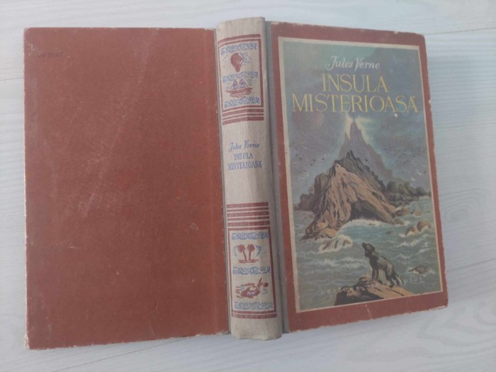Insula Misterioasa(Editia I)JULES VERNE-ilustratii de FERAT (1953)Ed.Tineretului