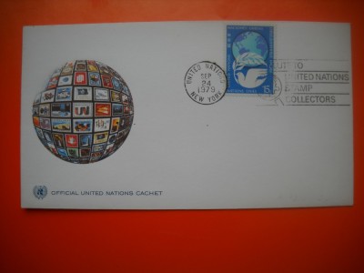 HOPCT PLIC FDC S NR 388 ANUL 1979 - ONU-NATIUNILE UNITE BIROUL GENEVA-ELVETIA-NECIRCULAT foto