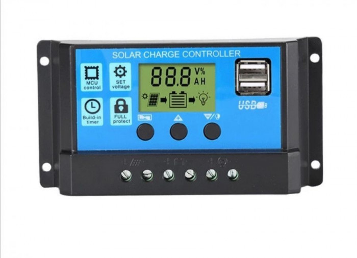 Regulator Controler Solar PWM 20A, 12V24V, 2 X USB Si LCD