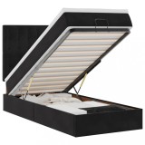 Cumpara ieftin Cadru de pat otoman cu saltele, catifea neagra 100x200cm