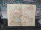 Hartă politică Germania, Imperiul German, Deutsches Reichs, c. 1930, Bibliographisches Institut AG Leipzig, 181