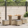 VidaXL Set de masă pentru grădină Bej Rattan poli 42007924