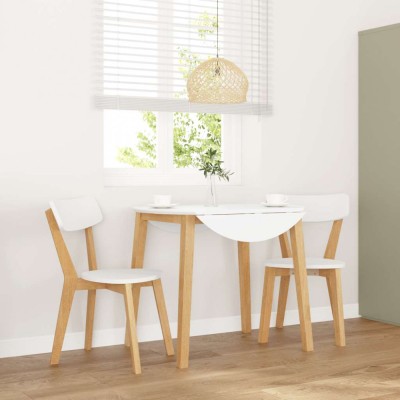 Gossi scaune de sufragerie 2 buc cauciuc din lemn masiv foto