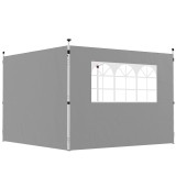 Outsunny Panouri laterale pentru tonelă 3 x 3 m panouri pentru pavilion cu fereastră set de 2 țesătură Oxford gri deschis | Aosom Romania