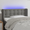 VidaXL Tăblie de pat cu LED, gri &icirc;nchis, 83x16x78/88 cm, textil