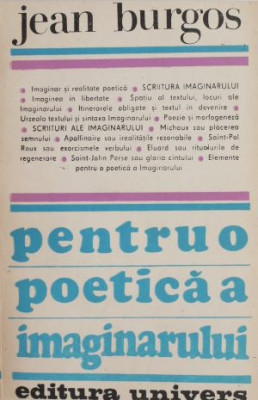 Pentru o poetica a imaginarului - Jean Burgos foto