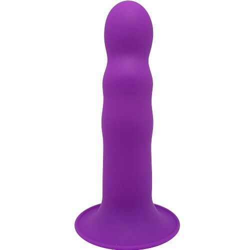 Cushioned Core Suction Cup Ribbed Silicone Dildo 7 Inch