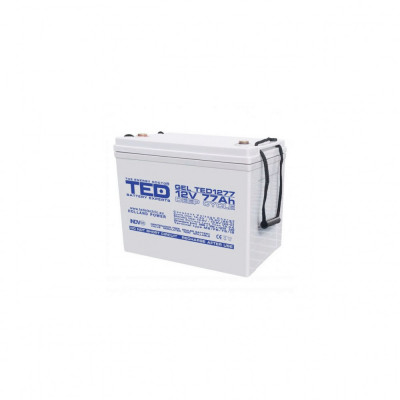 Acumulator AGM VRLA 12V 77A GEL Deep Cycle 260mm x 167mm x h 210mm M6 TED Battery Expert Holland TED003409 (1) foto