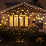 Lumini de Crăciun cu fulgi de zăpadă, 29.5ft 72 Picături conectabile 8 moduri