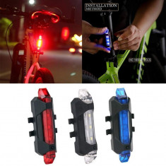 Stop bicicleta incarcare USB, 15 lm, 220mAh, 4 moduri iluminare, IP65 foto