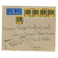 1937 - Posta Aeriana &quot;Roland Garros&quot; din Mauritius spre Franta