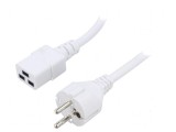 Cablu 3x1,5mm2 CEE 7/7 IEC C19 mamă PVC 2m alb