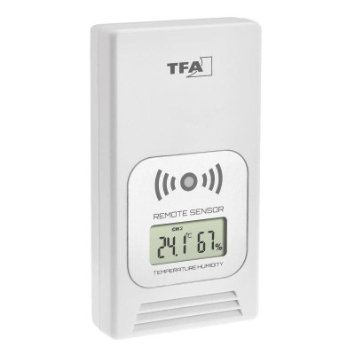 Transmitator wireless digital pentru temperatura si umiditate, afisaj LCD, alb, TFA 30.3241.02 Children SafetyCare foto