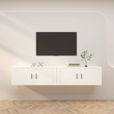Dulapuri TV montate pe perete, 2 buc., alb, 100x34,5x40 cm