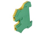 Conector Șine 6mm2 1 Pista 2 Borne Galben-Verde TS35