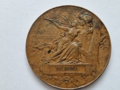 Medalie din Bronz-Ștefan Ionescu-Valbudea Castigata la Expoziția internațională de la Paris din anul 1889- &Icirc;nvingătorul