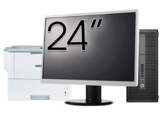 Pachet Calculator Second Hand HP 800 G2 Tower, Intel Core i5-6500 3.20GHz, 16GB DDR4, 512GB SSD + Monitor 24&amp;quot; &amp; Imprimanta Brother HL-L6300DW New