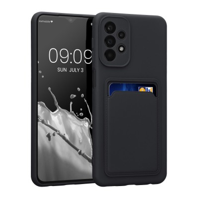 Husa Kwmobile pentru Samsung Galaxy A23, Silicon, Negru, 58143.01 foto