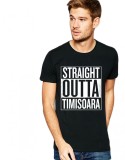 Tricou negru barbati - Straight Outta Timisoara - 2XL, THEICONIC