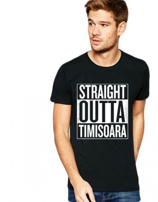 Tricou negru barbati - Straight Outta Timisoara - 2XL foto