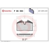 Placute frana Audi 80 B4 Avant (8c5) 09.91-01.96; Porsche 911 (964) 12.88-09.93, 911 (993) 10.93-09.97, 911 Convertible (964) 05.89-06.94, 911 Conver, BREMBO