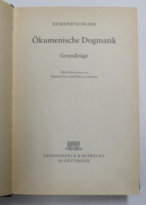 OKUMENISCHE DOGMATIK - GRUNDZUGE von EDMUND SCHLINK , 1983 foto
