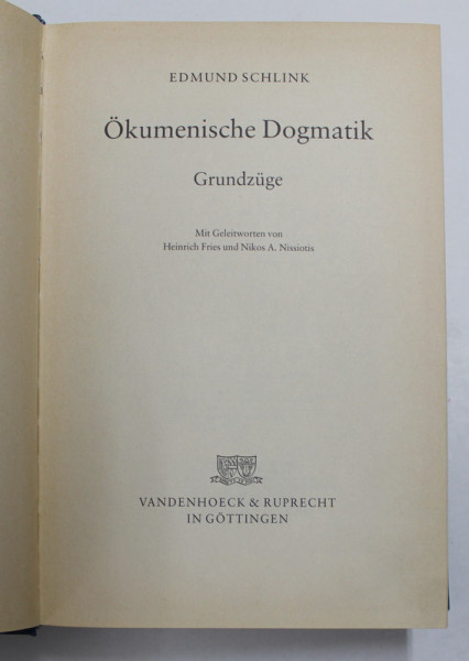 OKUMENISCHE DOGMATIK - GRUNDZUGE von EDMUND SCHLINK , 1983