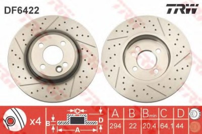 Disc frana MINI MINI Cupe (R58) (2011 - 2016) TRW DF6422 foto